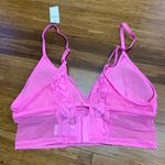 Aerie Lace Padded Bralette Womens Size Small Floral Hot Pink Adjustable Straps Photo 1
