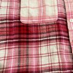 American Eagle  Outfitters Pink Plaid Crop Flannel Shirt Photo 5