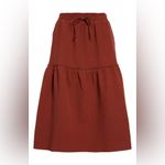 Madewell  - Diamond Jacquard Drawstring Midi Skirt W/ Pockets | Rust - Large -New Photo 1