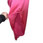 Amanda Uprichard Palmira 100% Silk One Shoulder Wrap Maxi Dress In Pink Ribbon Photo 6