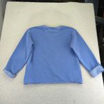 Kunkys Womens Blue Flower Hand Painted Sweatshirt Pullover Size Medium Quirky 3D Photo 1
