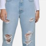 DKNY NWT   Jeans Distressed Frayed Hem Straight Leg Jeans 32/14 Photo 4