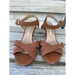 Diane Von Furstenberg  Brown Leather Woven‎ Dressy Strappy Heels Sandals Size 7 Photo 3
