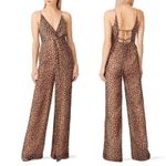Jonathan Simkhai Cheetah Print Jumpsuit Tie Back Leopard Black Brown GUC XS Photo 1
