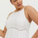 Torrid Maxi Natural Woven Tiered Dress Sz. 2 Cream Neutrals Ruffle Hem Boho Photo 2