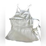 Amanda Uprichard ‎ White Wrap Sleeveless Peplum Top Size P Photo 3