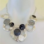 Boutique Chunky Necklace Set womens jewelry earrings Silver Black Gray Photo 2