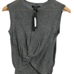 Acrobat Women's Gray Sleeveless Front Twist Round Neck Knitwear Tops Size XS Photo 0