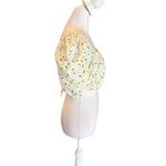 ZARA  Crop Top Floral Print Balloon Sleeve White Yellow Womens Size Small Photo 5