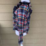 Free People  Siene Plaid Western Top-blue Size S Photo 3