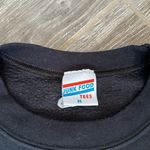 Junk food brand women’s marvel black cropped frayed edge crew sweatshirt medium Photo 1