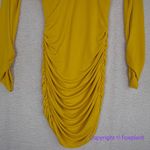 Cinq à Sept New!‎ Cinq A Sept Yellow Long Sleeve Ruched V Neck Miah Mini Dress, size 2 Photo 4