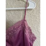 Worthington Vtg 80s Satin Top‎ Large Magenta Pink Cami Spaghetti Strap Lace Tank USA Y2K Photo 2