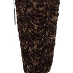 House of Harlow 1960 Ruched Fully Lined Brown & Tan Midi Pencil Skirt Size S Photo 1