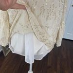 Lilly Pulitzer Matilda Cream Gold Leaf Bell Sleeve Silk Blouse S Photo 4