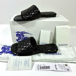 Burberry Quilted Leather Slide Sandals Black 36 NEW Photo 1