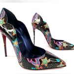 Christian Louboutin  Hot Chick 100mm Patent Starlight Heel Neon Pumps Siz… Photo 12