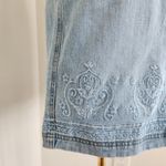 American Vintage Y2K Axcess Liz Claiborne Light Wash Embroidered Denim Mini Skirt Size 12 Photo 3