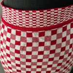 Anthropologie CECILIA PRADO Red White Checkered Knit Midi Skirt Photo 4