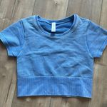 Aerie 4/$25 Offline by  Ribbed Blue Fitted Athletic Crop Top Sz S Photo 0