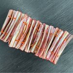 Mother Of Pearl Abalone Luster Seashell Elastic Stretch Cuff Bracelet Coral Pink Pink Photo 9