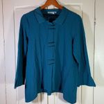 Habitat  Clothes to Live In Teal Textured Jacket Womens Small Office Church Artsy Photo 0