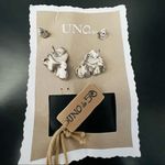 UNO de 50 Wild Bush Bezel Set‎ Crystal Leaf Stud Earrings, Silver/Pink, NWT Pink Photo 11