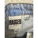 Ragged Jeans Patchwork Jeans Womens 26 Two Tone Contrast Frayed Hem High Rise De Blue Photo 1