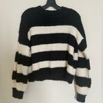 Cozy and Classic Black Striped Knit Sweater Size XS Photo 7