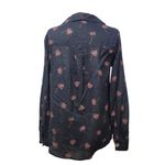 EXPRESS Palm Tree Print Linen Shirt NWT XS Black Vacation Resort Button Up Top Photo 4