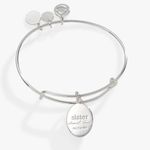 ALEX AND ANI NWT Printed Flower 'Sister' Charm Bangle Photo 1