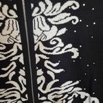 Chico's Zenergy Full Zipper Black Sweater with White Design and Rhinestones Size 2 Photo 3