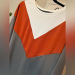 *Colorblock Drop Shoulder Sweatshirt Dress Women's Medium Loose Tunic Pockets Photo 4