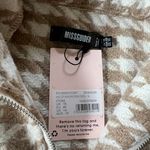 Missguided Heavyweight Pullover Coat White And Brown Houndstooth Pattern Photo 3