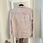 Frank & Eileen 100 Percent Linen Button-Up Shirt – Rainbow Stripe – Size Medium Photo 4