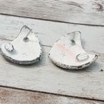 Vintage Earrings For Pierced Ears Off White & Yellow Photo 3