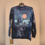 Beach Boys Blue Tie Dye Graphics Long Sleeve Sweatshirt Women's oversized Small Photo 1