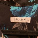 Equipment Tropical Leaf Collared Sleeveless Silk Knee Length Dress Size S Photo 4