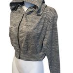 Forever 21  Grey and Black Cropped Hooded Zip Up Fits Small Photo 2