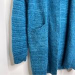 Relativity  Long Open Front Cardigan Sweater Mohair Wool Blend Petite Small Blue Photo 2