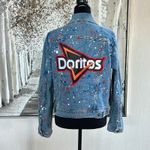 Levi's Premium Womens Paint Splatter "Doritos" Cotton Blend Denim Jacket Photo 5
