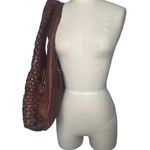 Kompanero Woven Leather Shoulder Bag Brown Cognac Large Boho Artisan Hobo Tote Photo 5