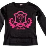 Juicy Couture  Sweatshirt Black with hot pink and rhinestones Women’s S Bling Photo 0