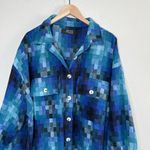 Dressed In Lala Cosmos Blue Plaid Grunge Goddess Oversized Wool Blend Shacket Size undefined Photo 1