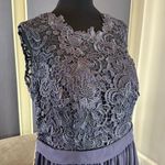 Women’s Blue Full Length Sleeveless Chiffon Bridesmaid Dress Zip Up Size 16 NEW Photo 2