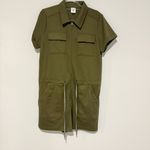 CAbi  6592 Squad Zip Front utility Drawstring Waist romper Olive Green medium Photo 1