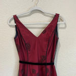 Adrianna Papell  Vintage 90s Goth Prom Evening Dress Burgundy Red Size 4P Vampire Photo 2