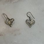 American Vintage Vintage Silver Filigree heart Dangle Earrings Photo 2