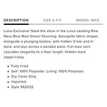 Lulus NWT Navy Blue Leading Role Maxi Dress Size Small Photo 11