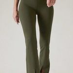 Athleta  High Rise Elation Split Hem Tights Olive‎ Green Athletic Pants Size XS Photo 0